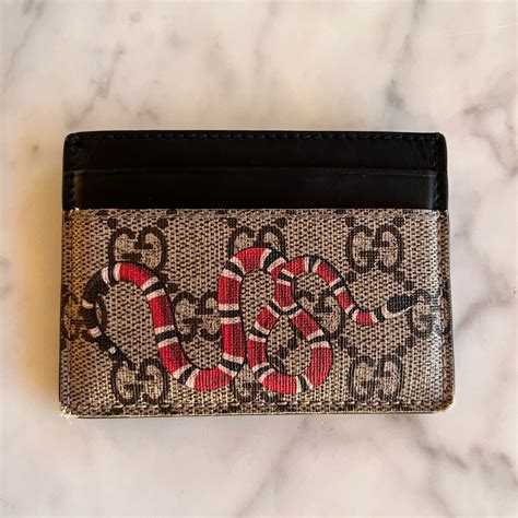 supreme gucci card holder|Gucci kingsnake card holder.